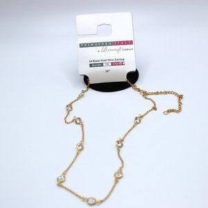 Danecraft - Primavera Italy 16" Necklace and CZ charms - 24kt Gold over Sterling